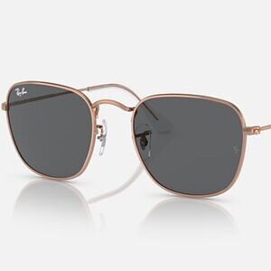 NEW RAY-BAN  Frank – Polished Rose Gold Frame, Dark Grey Lenses (NWT)
